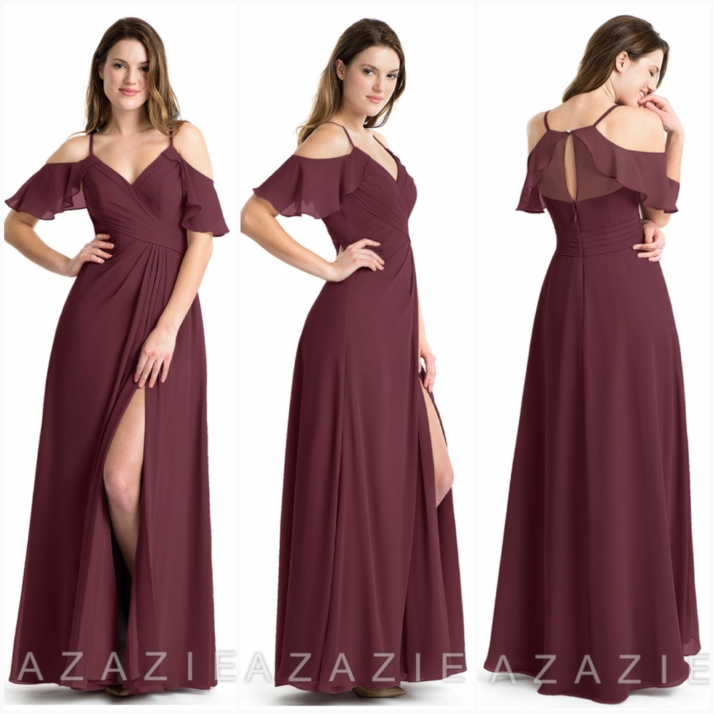 Azazie Bridesmaids Dress Dakota in Cabernet